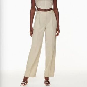 Babaton Pleated Pant in Tundra Taupe